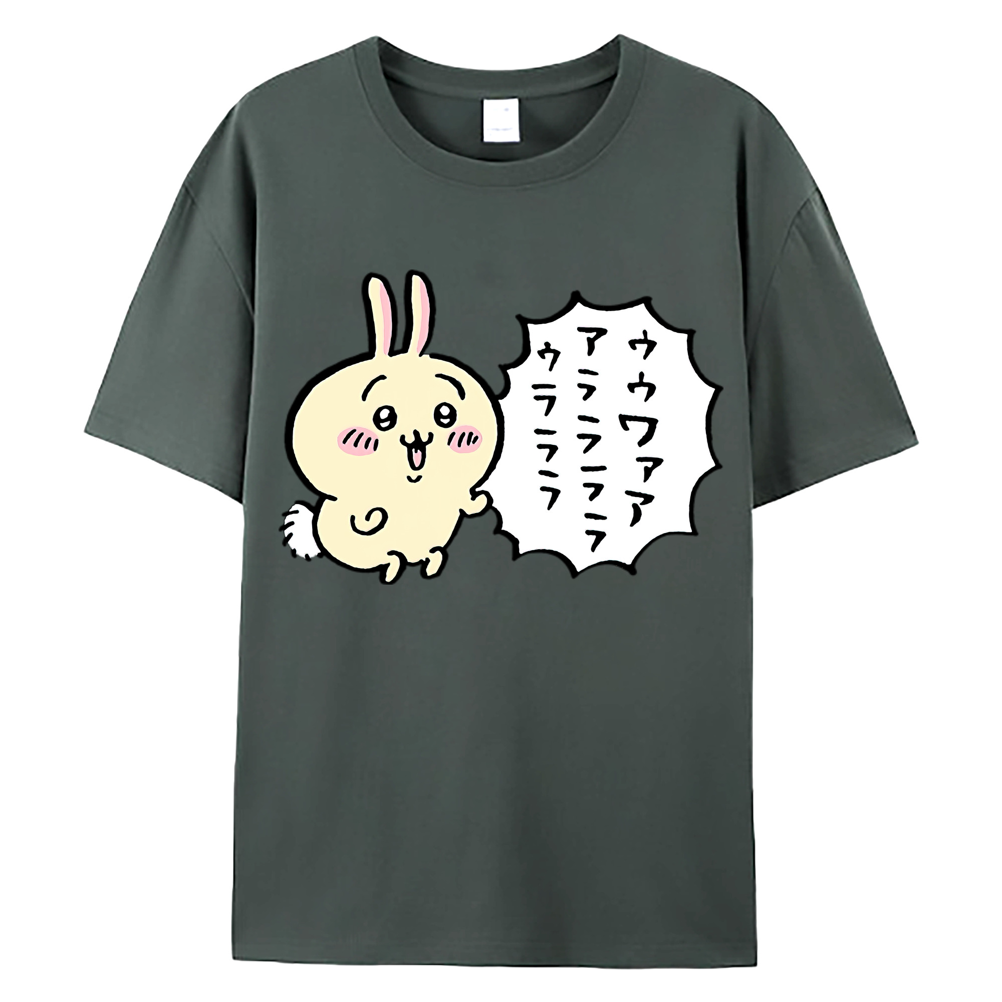 （画像用） ちいかわ うさぎ Chii-kawa usagi 綿100％ メンズ半袖Tシャツ｜肌触りやわらか＆通気性